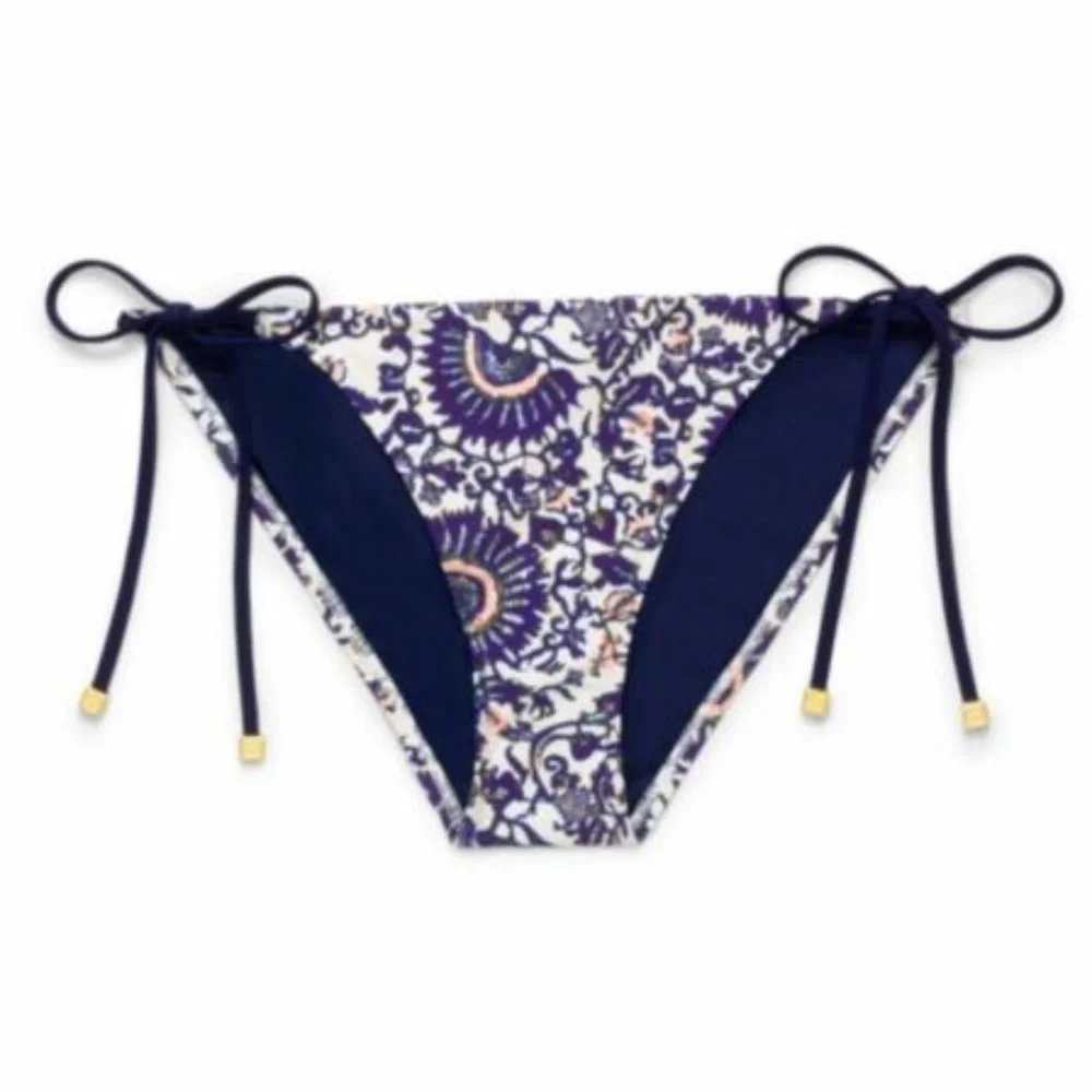 NWT Tory Burch 'Madura' Bikini‎ String Bottoms Blue [SZ M ] #R842